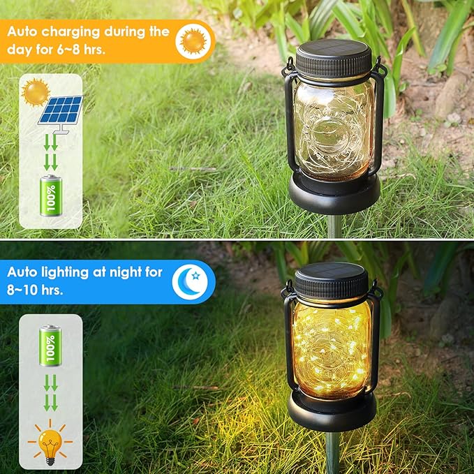 Mlambert 4 Pack Solar Hanging Lantern - Image 2