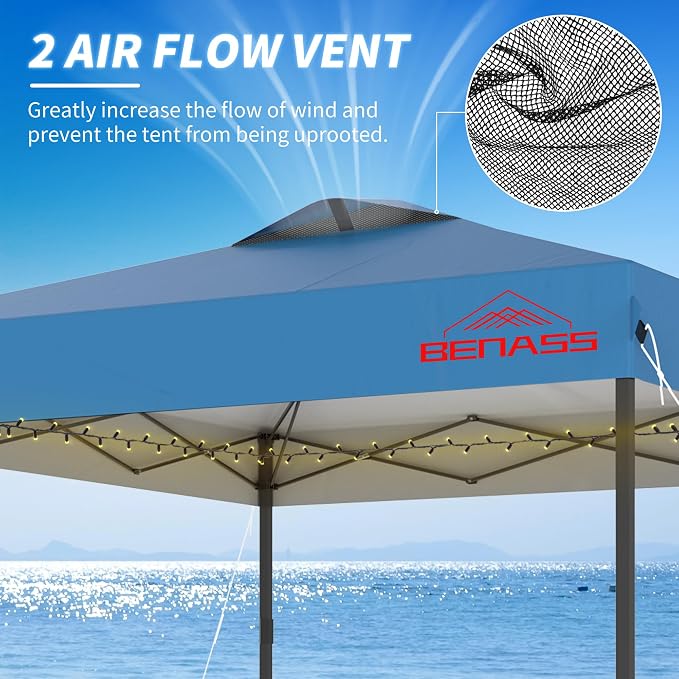 10x10 Pop Up Canopy with Sidewalls, Easy Up Canopy Tent, Heavy Duty Tents - Image 3