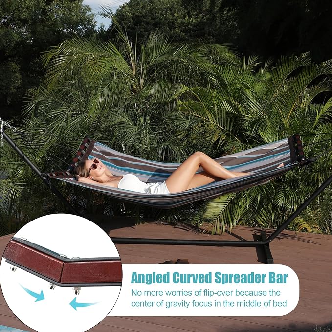 TegerDeger 12FT 2 Person Hammock Large Hammock Quick Dry 450LB Capacity - Image 3