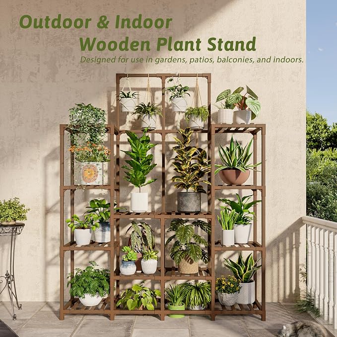 Plant Stand Indoor Outdoor 63" Tall Plant Shelf - Image 3