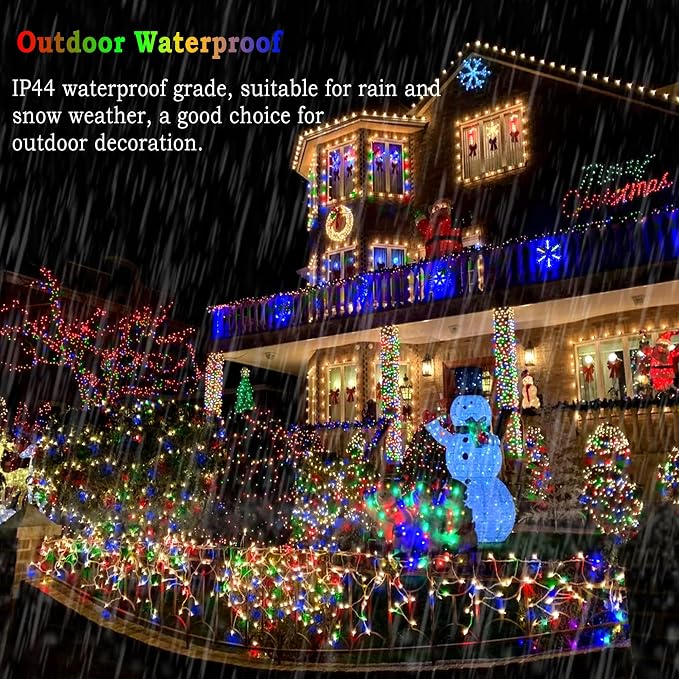 KNONEW Outdoor Christmas Lights 300 LED 99ft String Lights 8 Modes & Time - Image 5