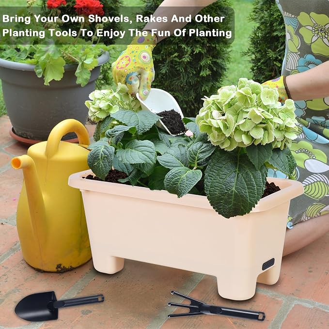 Self-Watering Rectangle Planter Boxes 8-Pack, 15.7-Inch Window Box Planter - Image 5