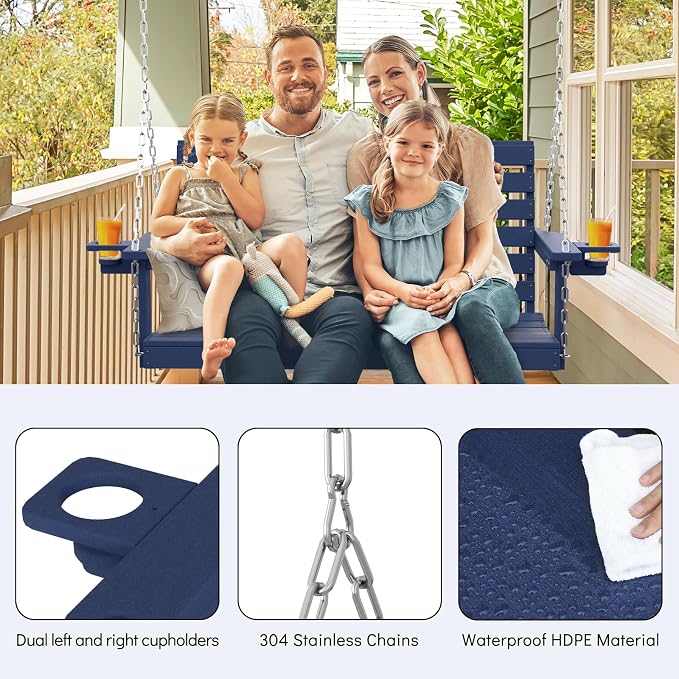 Plawdlik Porch Swings, 2 Seat Patio Chair - Image 5