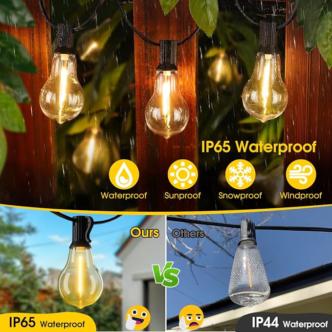 100FT LED Outdoor String Lights, Waterproof Patio Lights - Image 5