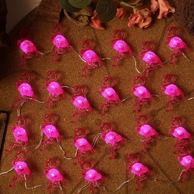 Outdoor Solar Lights for Outside Pink Flamingo Garden Decor 14ft 40LED Solar - Image 9