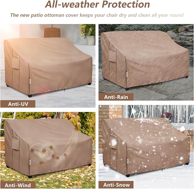 3-Seater Heavy Duty Patio Bench Loveseat Cover, 100% Waterproof Outdoor Sofa - Image 5