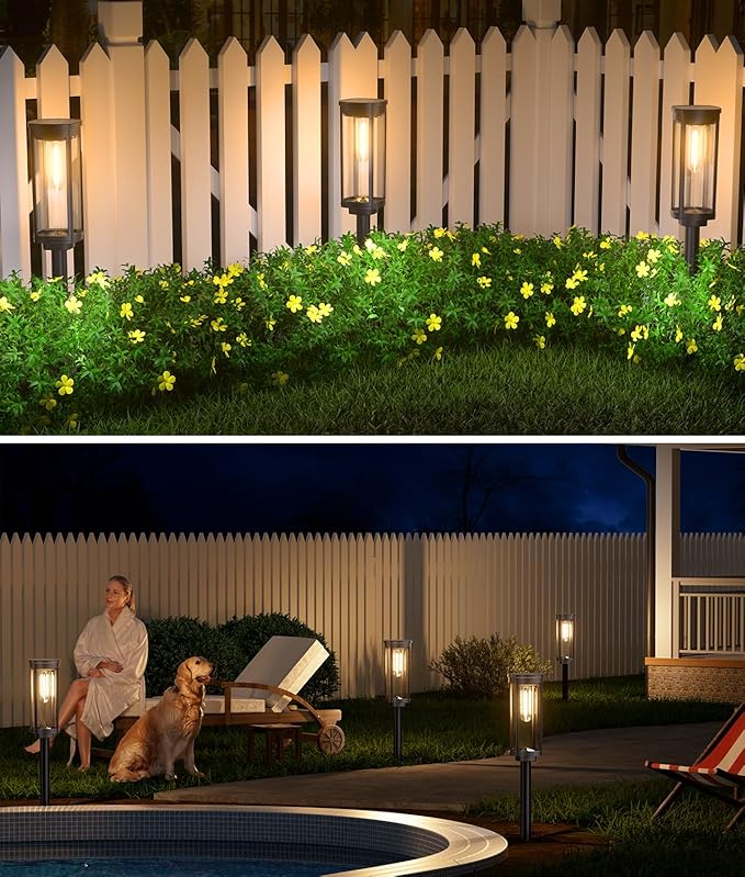 8 Pack Solar Pathway Lights Outdoor IP65 Waterproof Super Brightness Solar - Image 6