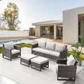 Belord Wicker Patio Furniture 5 Piece Outdoor Sofa Set, Oversize Outdoor Dining by Belord