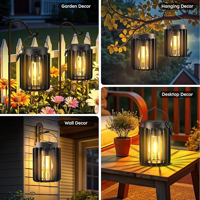 Solar Lanterns Outdoor Waterproof, Brighter Up to 12 Hrs Outdoor Hanging Solar - Image 7