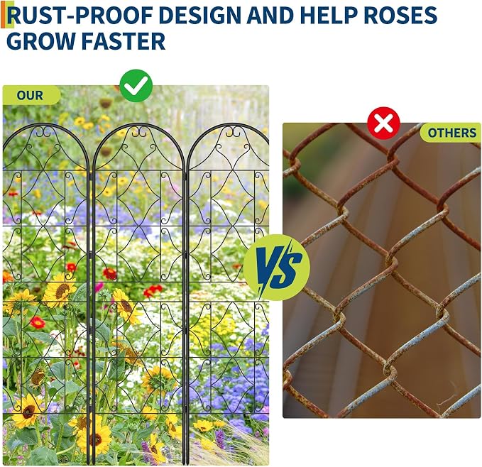Garvee 22"x 75" Metal Garden Trellis Panel, Vegetables, Indoor & Outdoor - Image 4