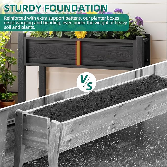 YITAHOME Elevated Garden Bed Poly-Wood All-Weather Raised Garden Bed - Image 7