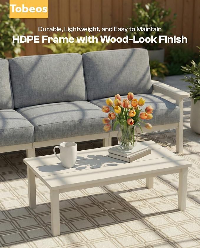HDPE Patio Furniture Set 4 Seats, Outdoor Couch - Image 8