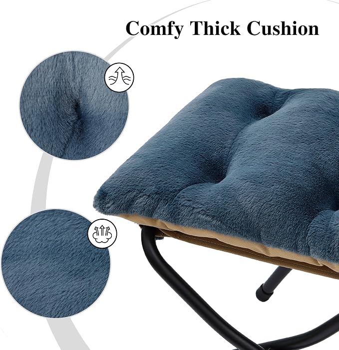 15" Folding Ottoman, Foldable Footrest Stool, Portable Small Foot Stool - Image 6