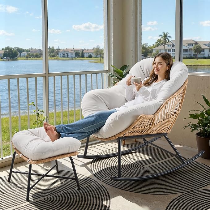 ONBRILL Papasan Rocking Chair - Image 3