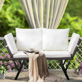 VINGLI Outdoor Loveseat, Woven Rattan Outdoor Sofa by VINGLI
