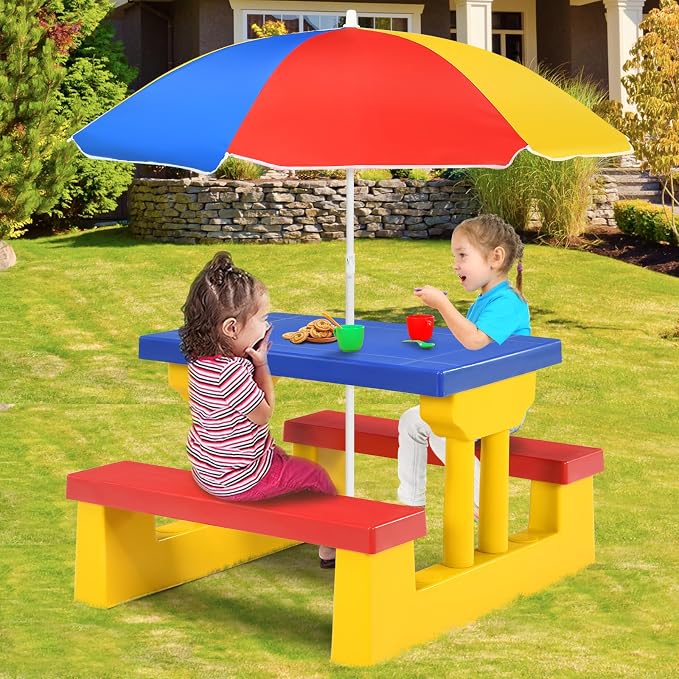 ARMILE Kids Picnic Table, Kids Indoor & Outdoor Table and Bench Set - Image 2