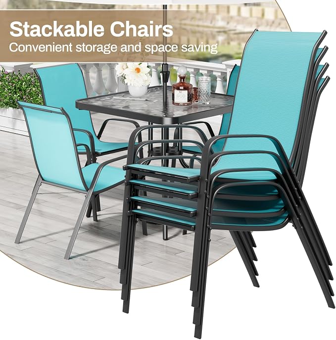 TLSUNNY Patio Dining Set 5 Pieces, All Weather Outdoor Furniture W/30"X 30" - Image 8