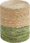 Wimarsbon Ottoman Poof, Natural Seagrass Poufs, Hand Weave Round Footstool by Wimarsbon