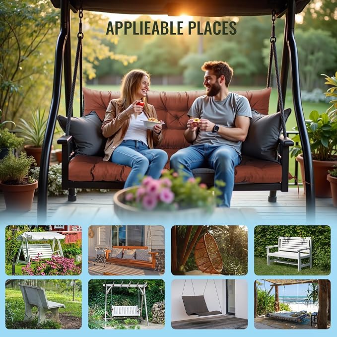 NACATIN 3 Seat Cushion for Outdoor Swing - Image 6