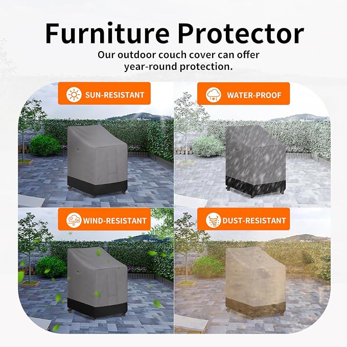 Easy-Going Heavy Duty Outdoor Stackable Chair Cover, Waterproof Patio Chair - Image 5