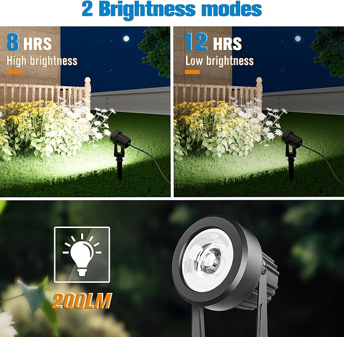 APONUO Solar Spot Lights Outdoor 6-in-1 Solar Landscape Lights Dusk to Dawn - Image 2