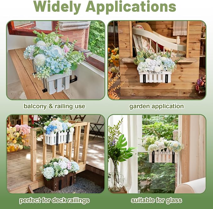 4 Pack Window Box Brackets, No Drill Adjustable Planter Box Brackets, Heavy - Image 2