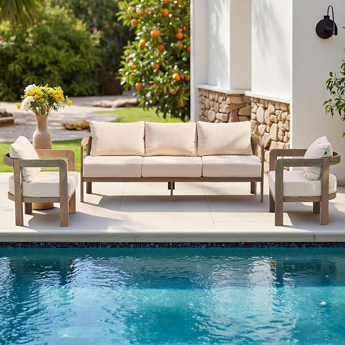 Outdoor Patio Furniture Set, Metal Patio Conversation Set by COMLAXFIELD