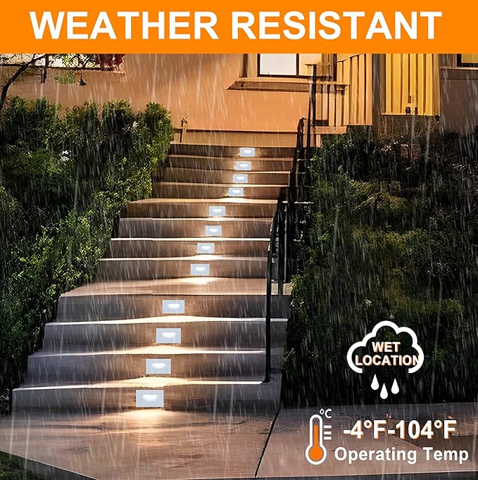 CLOUDY BAY 120V Dimmable LED Indoor Outdoor Step Light, 3000K Warm White - Image 3