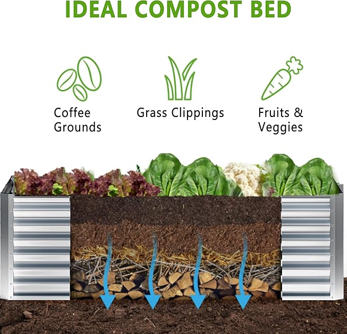 4x2x2FT Galvanized Raised Garden Bed, Planter Raised Beds-Metal Garden Box - Image 3