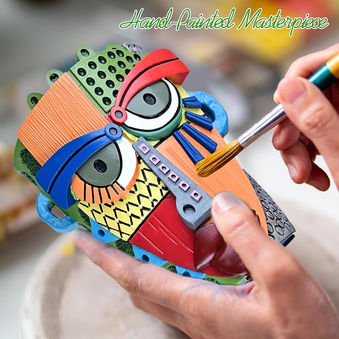 Abstract Face Planter Pots for Plants, Hand-Painted Colorful Flower Pots - Image 7