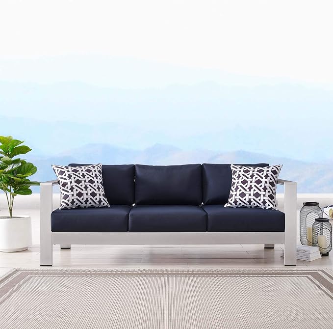 Modway Shore Aluminum Metal Outdoor Patio Sofa by Modway