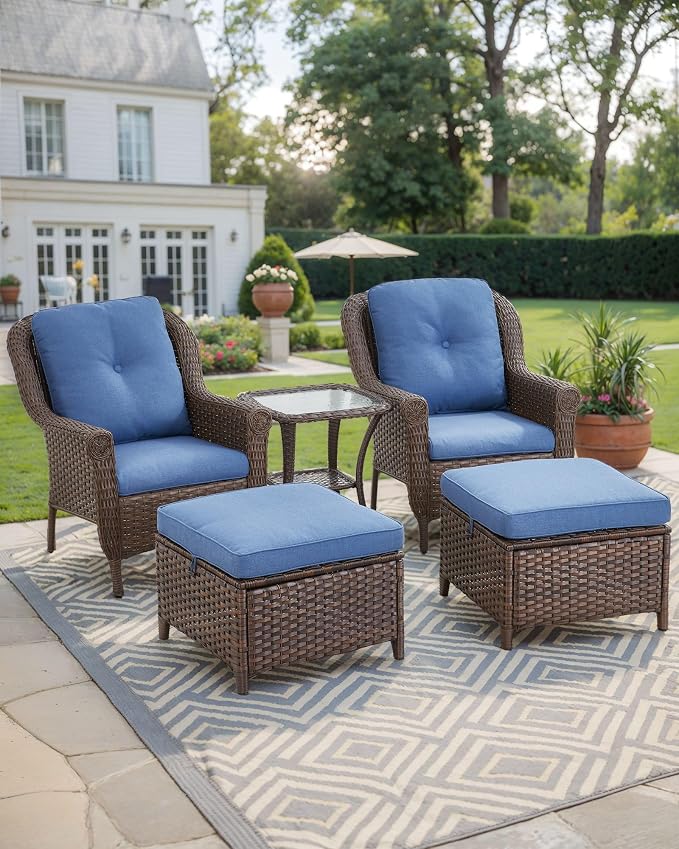 Patio Ottoman Outdoor Wicker Side Table - Image 2