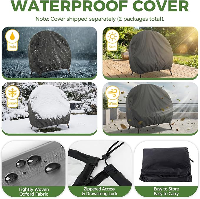 NICESOUL Indoor Outdoor Double Egg Chair - Image 9