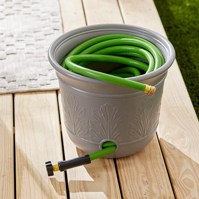 Suncast 300 Foot Heavy Duty 5 Gallon Decorative Plastic Hose Pot - Image 9