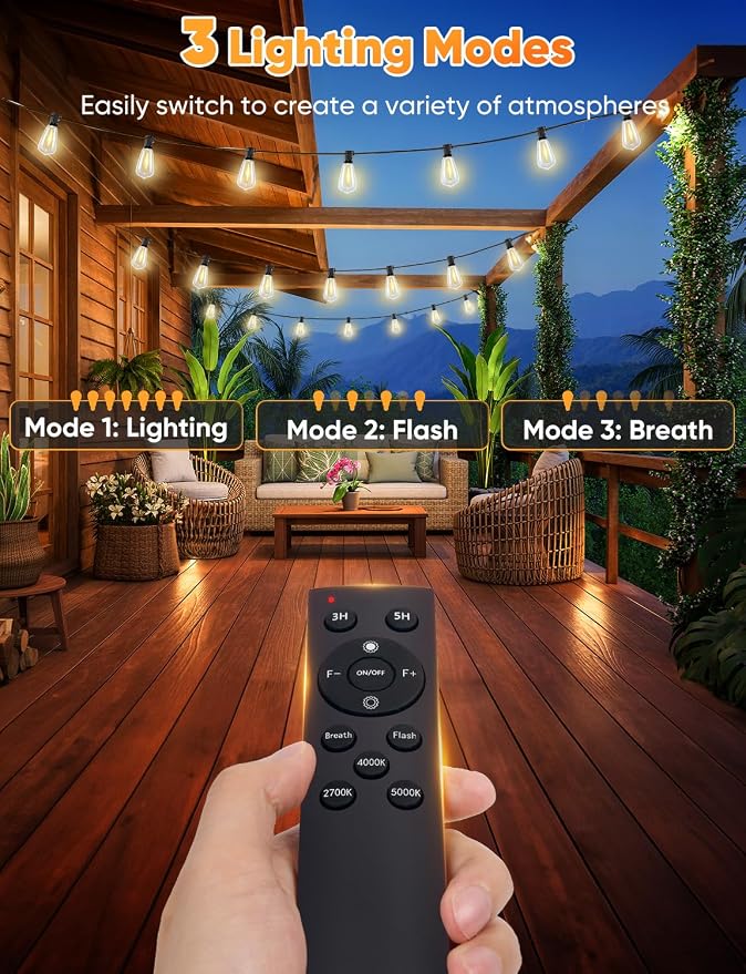 Brightever 3 Color in 1 LED Outdoor String Lights - Image 3