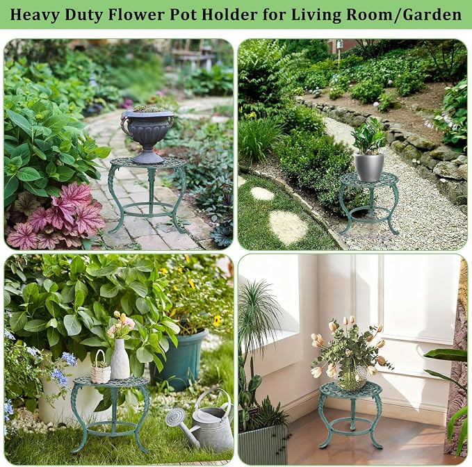 OwnMy Cast Iron Plant Stand Heavy Duty Vintage Wrought Iron Flower Pot Holder - Image 6