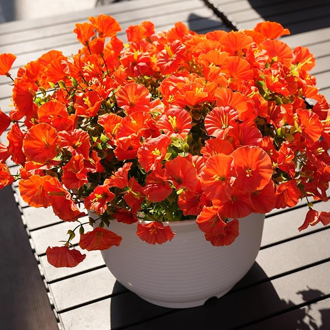 Artificial Flowers for Outdoors, UV Resistant Fake Silk Morning Glory, - Image 7