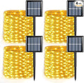 QITONG Solar Fairy Lights, 4 Pack Each 33ft 100 LED Warm White Christmas Light by QITONG
