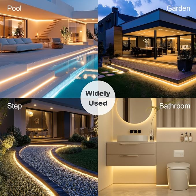 100ft COB Outdoor LED Strip IP67 Waterproof, 3000K Warm Whit DC24V Flexible LED - Image 6