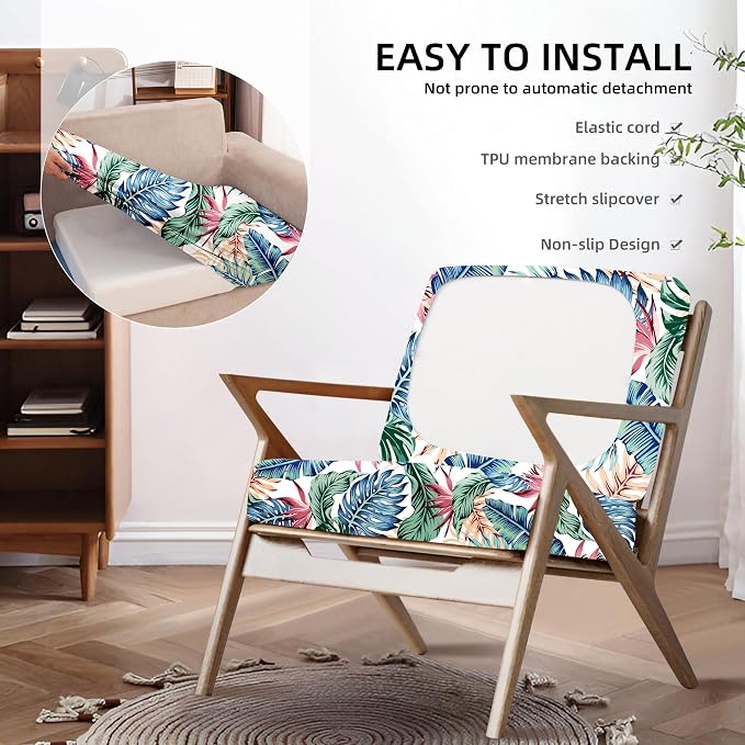 8Pcs Outdoor Cushion Covers, Patio Cushion Covers, Stretch Elastic Slipcovers - Image 5