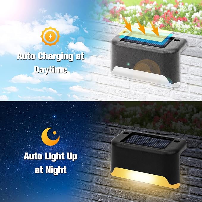 APONUO Solar Step Deck Fence Lights, Outdoor Waterproof Led, 1.77x3.14x1.73in - Image 8