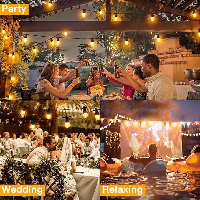 Ollny Outdoor String Lights, 50 FT Waterproof Connectable Patio Lights - Image 6