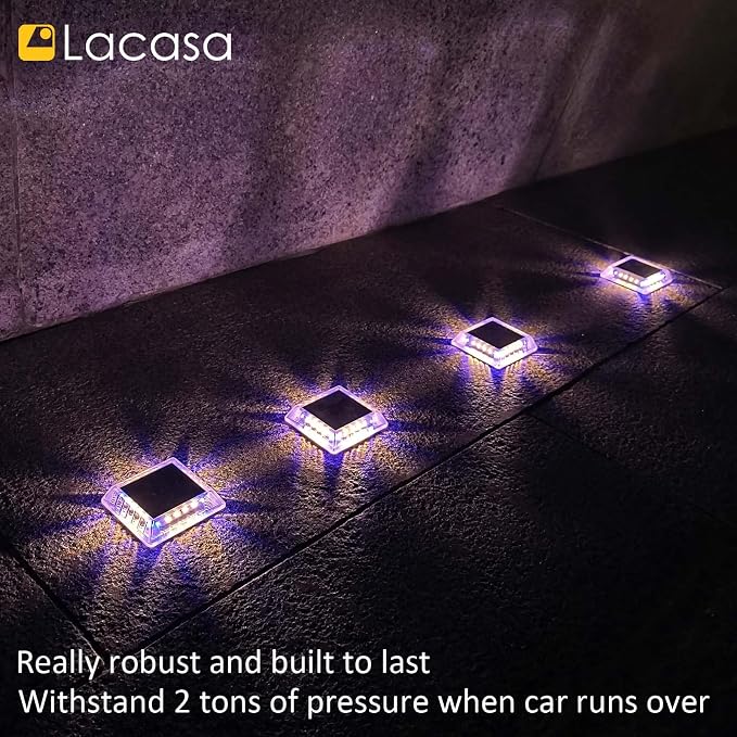 Lacasa Outdoor Solar Light, 4 Pack 30LM IP68 Waterproof Solar Garden Light Auto - Image 7