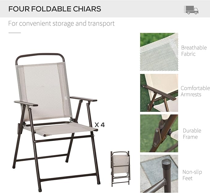 Outsunny 6 Piece Patio Dining Set - Image 3