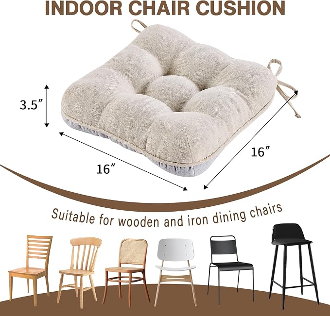 BETU Chair Cushions for Dining Chairs Set of 4, 3.5" Thick Kitchen Table Chair - Image 9