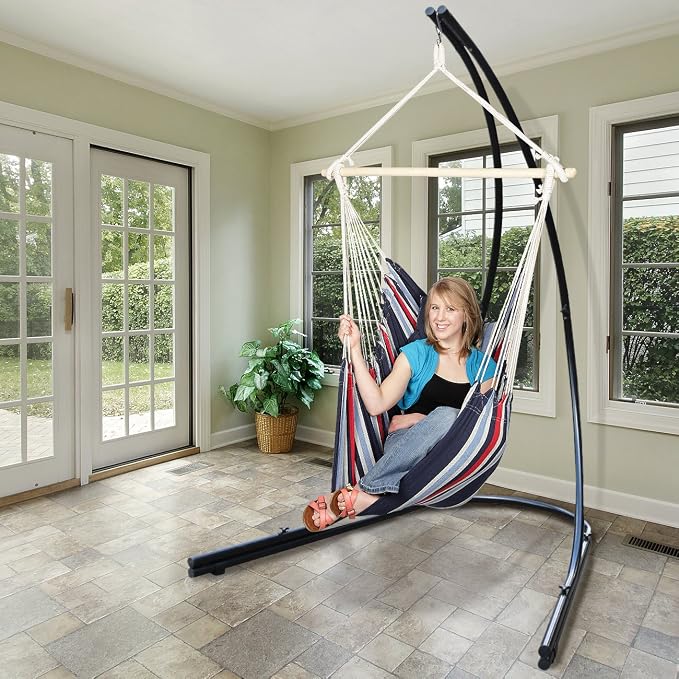 Sorbus Hammock Chair Stand Hanging Chair Stand- Heavy Duty Steel Sensory Swing - Image 9