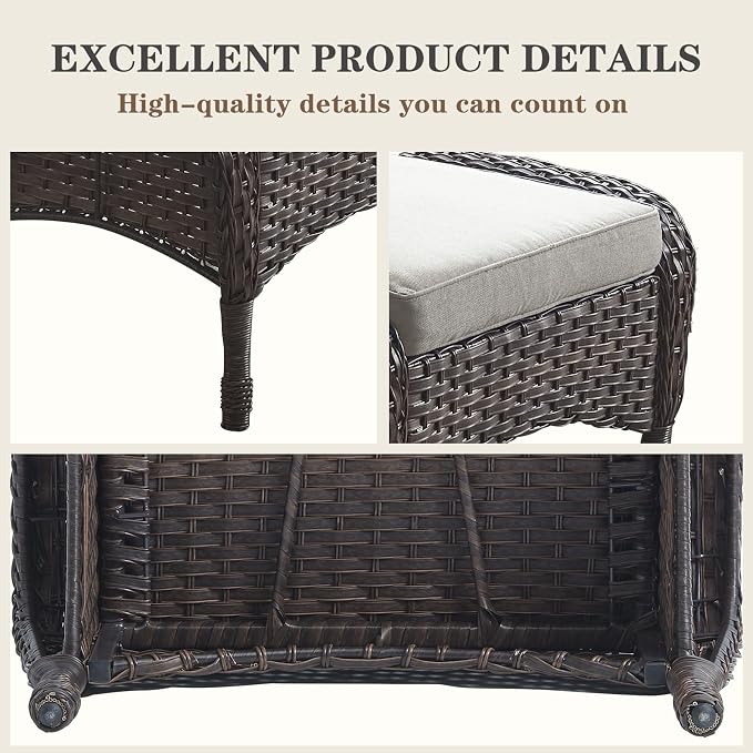 Belord Outdoor Ottomans for Patio Foot Rest - Image 6