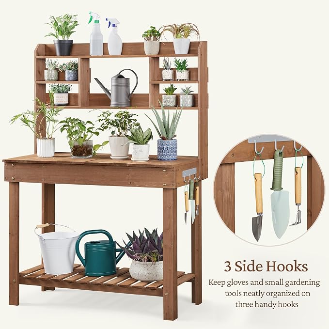 Yaheetech Potting Bench Table Horticulture Germination Table & Outdoor Garden - Image 8