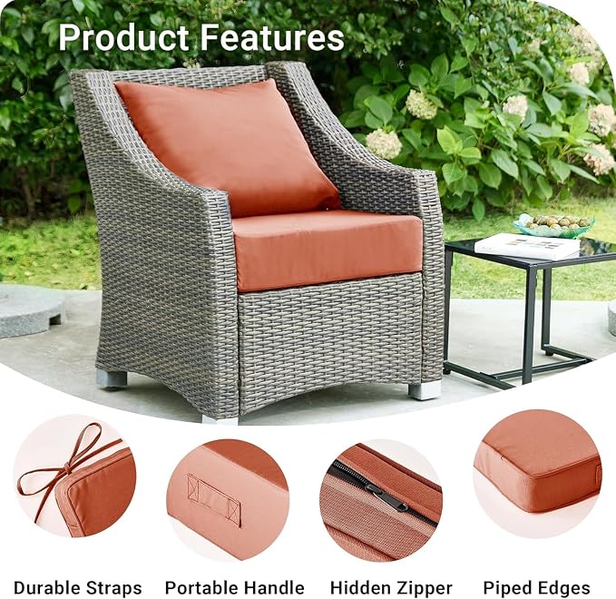 Outdoor Cushions for Patio Furniture, Outdoor Seat Cushion Set 24 x 24 x 5.75 - Image 5