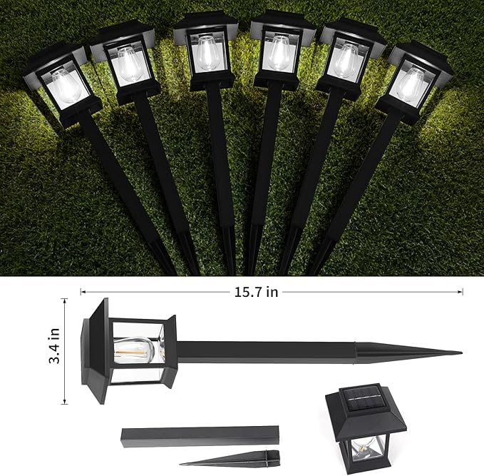 Greluna Solar Lights Outdoor, 12 Pack 6000K Waterproof Auto On/Off Solar - Image 5
